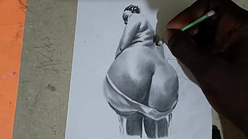 Preview 4 of 2 Ou - Drawing thick tight ass