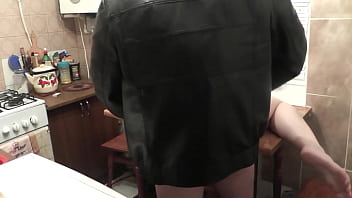 Preview 4 of Sri Lanka Thilini Anal Video - Plumber came to apartment of beautiful sexy Milf Frina and fucked Milf doggystyle in kitchen on table. Cumshot. Wet pussy. Cream Pie