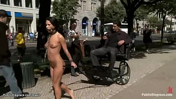 Preview 1 of Very Hairy Mature Anal - Gagged Euro babe pulling chariot