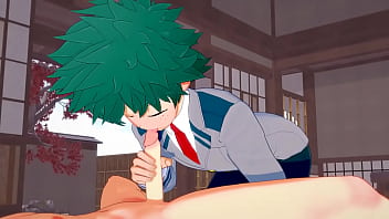 Preview 3 of Beby Kecik - My Hero Academia Yaoi - Deku x Shouto Handjob and Blowjob - Sissy crossdress Japanese Asian Manga Anime Game Porn Gay
