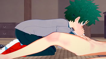 Preview 4 of Beby Kecik - My Hero Academia Yaoi - Deku x Shouto Handjob and Blowjob - Sissy crossdress Japanese Asian Manga Anime Game Porn Gay
