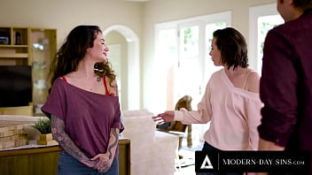 Preview 1 of Bbw Mistress Lee - MODERN-DAY SINS - Massive Natural Tits Lesbian Arabelle Raphael Sneaks Out To Satisfy Cock Cravings!