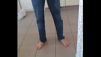 Preview 4 of Japanese Office Cute Girl - Attempt peeing in Jeans