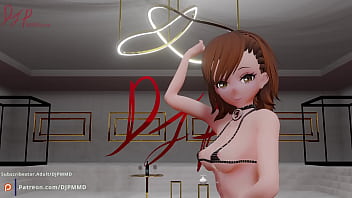 Preview 1 of Stoya Glass - Cute nude Misaka Short hair Blender MMD render 1558