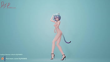 Preview 1 of Sunny Leon Sexx 2018 New - Sexy Catgirl MIA Short Hair front cam Blender render 1560