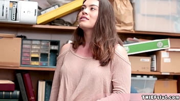 Preview 1 of Lean Guy - Cute teen and her BF busted shoplifting and now the cutie must have a punish fuck with the mall cop