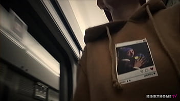 Preview 1 of Granny N Youngboy - Masturbate in train WC