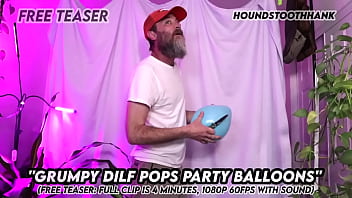Preview 4 of Playboy Tour Dome - Grumpy DILF Pops Party Balloons