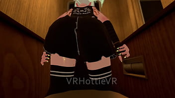 Preview 1 of Thamil Sex Video Dowloding - Horny Petite Hiding In Public Restroom POV Lap Dance VRChat ERP Anime