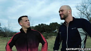 Preview 1 of Helga Feet - Gayruptive.com - Latino Des Irez is sucking on his coach Cliff Jensen&#039_s cock. So effin hot,  what a great scene!!!! It&#039_s good to see Cliff in videos again and he did an awesome job here. Both satisfy each cocks cravings