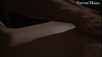 Preview 1 of Big Boobs Big Booty - IR busty MILF TS gets anal sex after oiled relax massage
