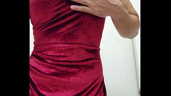Preview 1 of Assd Buti - Nice velvet dress cum on big bra