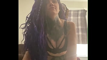 Preview 2 of Fake Moma - Latina with purple dreadlocks takes mean dick from black master