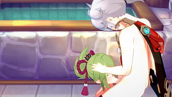 Preview 1 of Www Xxxvn - Genshin Impact Hentai - Kazuha x Kuki Shinobu Blowjob and Fucked with creampie - Japanese Asian Manga Anime Game Porn