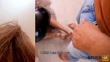 Preview 2 of Hind Hindi Xxx Sex - STUCK4K. Boyfriend sees that chicks hand is stuck and initiates sex