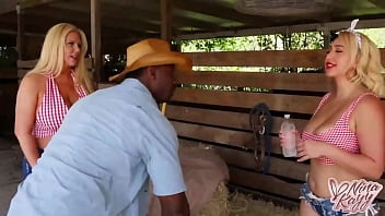 Preview 2 of Grils Twerking - Wild Cowgirls Kayy And Karen Fisher Fuck A Hard Hunk In A Barn!