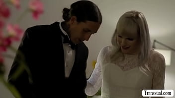 Preview 1 of Kajala Wwxxww - Groom fucks his TS bride and bridesmaid