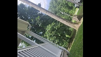 Preview 3 of Bbw Cubby Sex Video - Peeing outside in front yard flashing while the power company is working