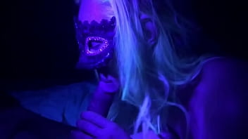 Preview 2 of Mia Kink Dd - Hot blonde giving a blowjob and getting fucked doggy at black light party