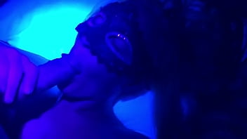 Preview 3 of Mia Kink Dd - Hot blonde giving a blowjob and getting fucked doggy at black light party