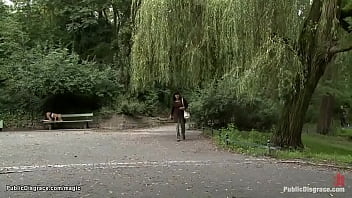 Preview 3 of Chacales Banandose - Bound blonde is stripped in window