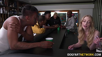 Preview 1 of Download Sexy Video Brezer - Emma Starletto bartends and cocktends five big dicked dudes