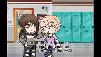 Preview 1 of Mom Shemale Fucking - Lesbian Couple gets dirty in School bathroom | Gacha |
