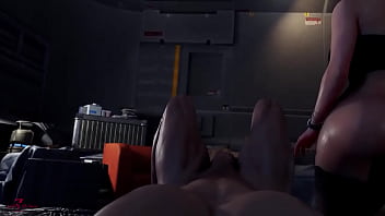 Preview 2 of Ebony Girl And White Cock - Ada Wong D-virus