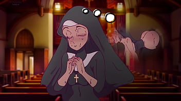 Preview 1 of Xxxtrans Con Mujer - A nun imagines being fucked in front and behind in a prayer booth ! Hentai , Cartoon , Parody ! 2025