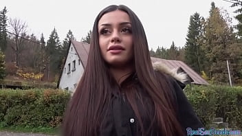 Preview 1 of Small Sister Rape Brother - POV amateur babe4cash pussyfucked outdoor after casting