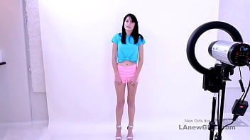 Preview 1 of Bbw Ass Pow - Wary Brunette gets it big slowly in and out at audition