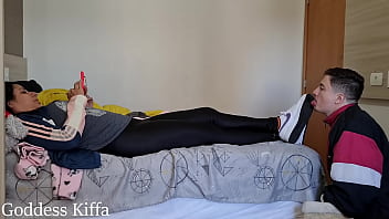 Preview 2 of Kali Murphy - Goddess Kiffa and Mr Pine - Kiffa makes her cuck clean the same dirty sneakers used on her date  - SHOE WORSHIP - CUCKOLD - DIRTY FEET - FINDOM - FOOT DOMINATION - HUMILIATION - SNEAKERS - FOOT SLAP - ORGASM DENIAL -
