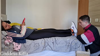 Preview 1 of Kali Murphy - Goddess Kiffa and Mr Pine - Kiffa makes her cuck clean the same dirty sneakers used on her date  - SHOE WORSHIP - CUCKOLD - DIRTY FEET - FINDOM - FOOT DOMINATION - HUMILIATION - SNEAKERS - FOOT SLAP - ORGASM DENIAL -