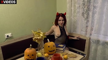 Preview 1 of Techar Studant Xxx - HALLOWEEN masturbation multiple squirting orgasm