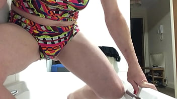 Preview 3 of School Bathroomsex - I go pee pee in my bikini,  my gorgeous dripping pussy doesn&rsquo_t stop