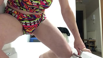 Preview 4 of School Bathroomsex - I go pee pee in my bikini,  my gorgeous dripping pussy doesn&rsquo_t stop