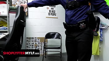 Preview 1 of Sani Lion Sea Video 2018 - Shoplyfter Mylf - Slutty Brunette Thief Tells Lp Officer That Stealing Turns Her On