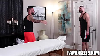 Preview 1 of Blacked Com August Xxx - Massaging My Stepdad Jake Morgan, Tony Salas
