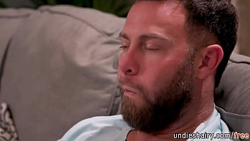 Preview 1 of Sleeping Girls Satin Panty Tease - Hairy sexy teen slut sucking huge dick and get her cunt fucked rough and fast - Seth Gamble,  Lilly Bell