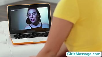 Preview 1 of V Zzzzz - Brunettes Jenna Sativa and Spencer Bradley scissoring lesbian massage