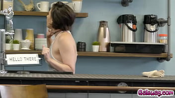 Preview 1 of Xxx Video In Blue Saree - Cafe owner Casey Calvert gets an idea on how to increase her sales,  she offers a free taste of her pussy to anyone who will purchase at her cafe.