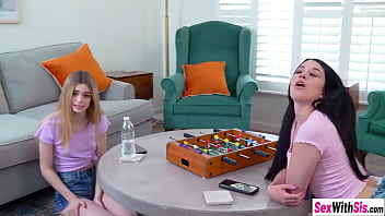 Preview 2 of Xxx Sks Videos - SexWithSis.com - Two naughty stepsisters Alex Coal and teen Molly Little enjoyed a kinky game with perverted stepbrother