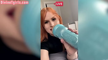 Preview 2 of Kidnap School Girl And Sucking - Busty bigboobed redhead TS barebacked by big cock dude