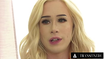 Preview 1 of Anal Oile - TRANSFIXED - Trans Fiancee Jenna Gargles Enjoys Future Hubby&#039_s Big Cock In Her Petite Ass