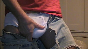 Preview 2 of Xxnx Hijo - Massaging My Cock Thru My Tighty Whities