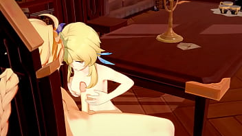 Preview 4 of 3 Some Yoga - Genshin Impact Hentai - Aether and Lumine Handjob and Fucked with creampie in her pussy - Japanese Video Game Porn Animation 3D