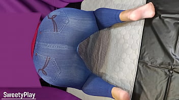 Preview 3 of Alana Evans Sleep - Big ass in jeans pissing with vibrator
