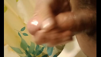 Preview 1 of Sneak In Toilet - Stroking lubed up cock in bathroom