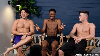 Preview 2 of Strong Mary - NextGays.com - Horny hotties Isaiah Taye,  Trevor Brooks,  and Zeno Rey are the new guys on the block that doesn&#039_t mean they need help finding their way around each other&#039_s cocks.