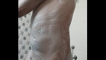 Preview 2 of Suzuki Oil - Desi indian hunk rubbing soap on monster dick